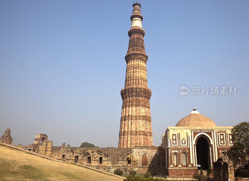 Qutb Minar，伊斯兰纪念碑，德里，印度